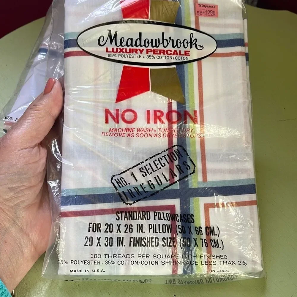Meadowbrook NWT vintage plaid pillow cases. 2 sets of 2 dead stock